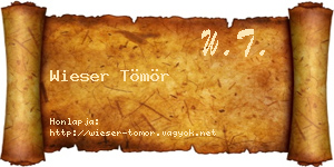 Wieser Tömör névjegykártya